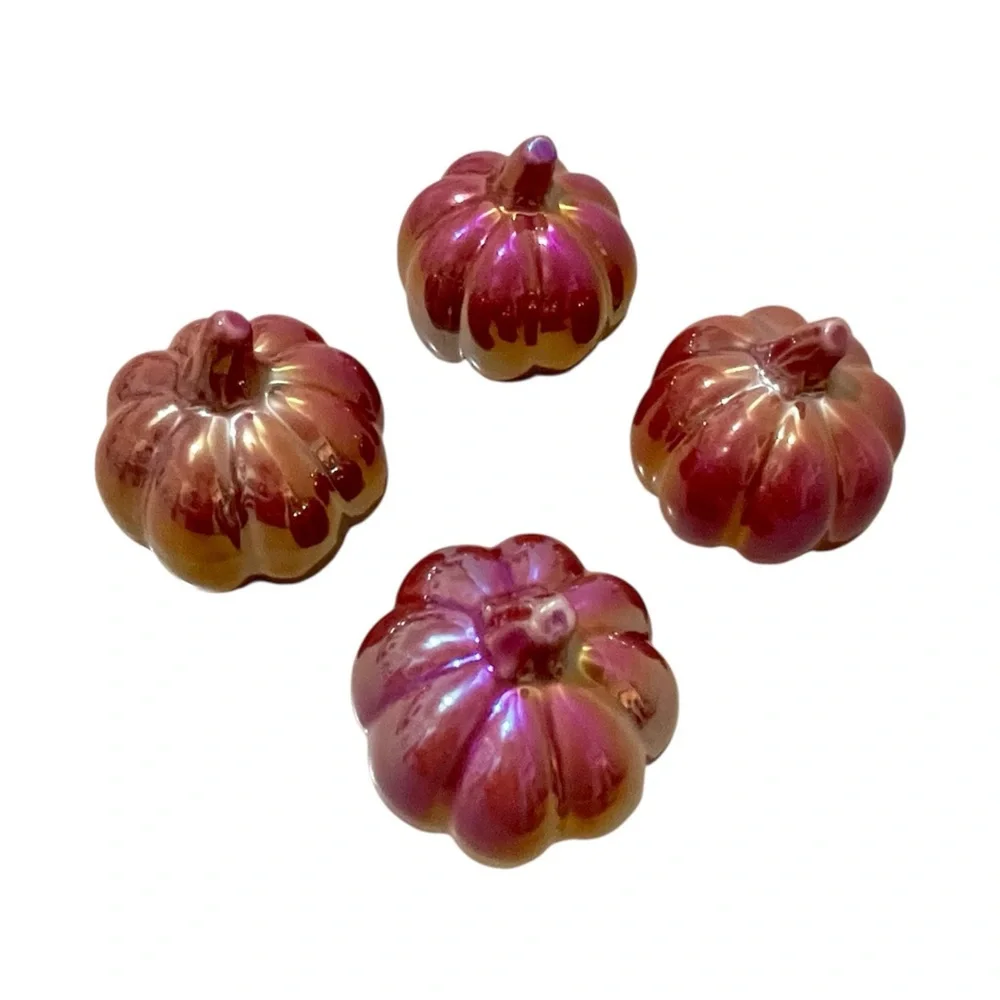Target Ceramic Iridescent Mini Pumpkins Decor - Set of 4